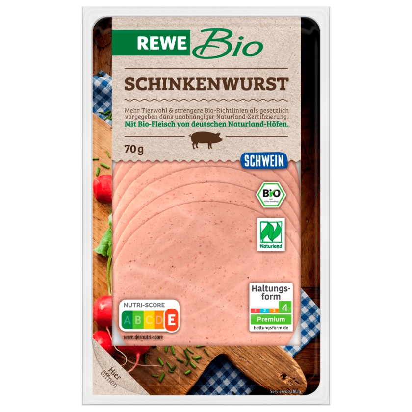 REWE Bio Schinkenwurst 70g